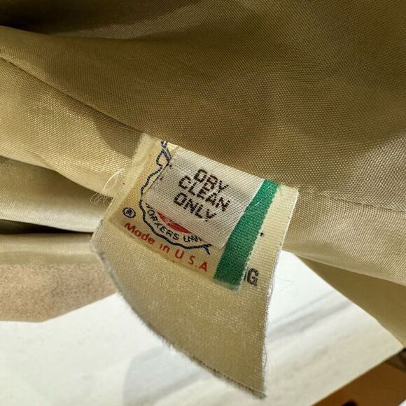 VTG Lilli Ann UltraSuede Jacket Coat Woman Tan Faux Fur‎ Collar 1 Button Union - Picture 8 of 14